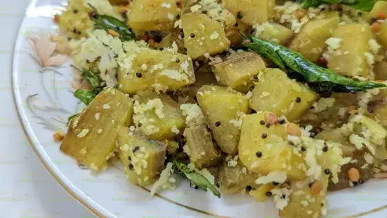 Traditional Raw Banana Sabzi (Healthy Indian Vegetable Curry)